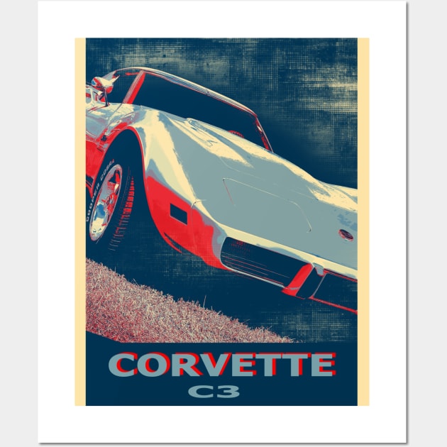 c3 corvette - colored Wall Art by hottehue